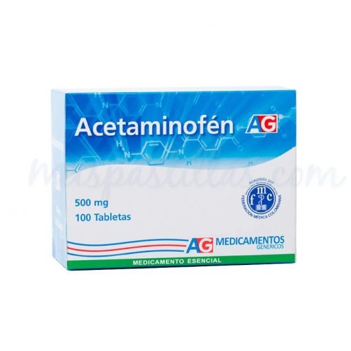 Acetaminofen 500 Mg X 100 Tabs