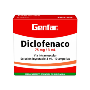 Diclofenaco Sódico 75 mg - 1 Ampolla de 3 ml (Genfar)